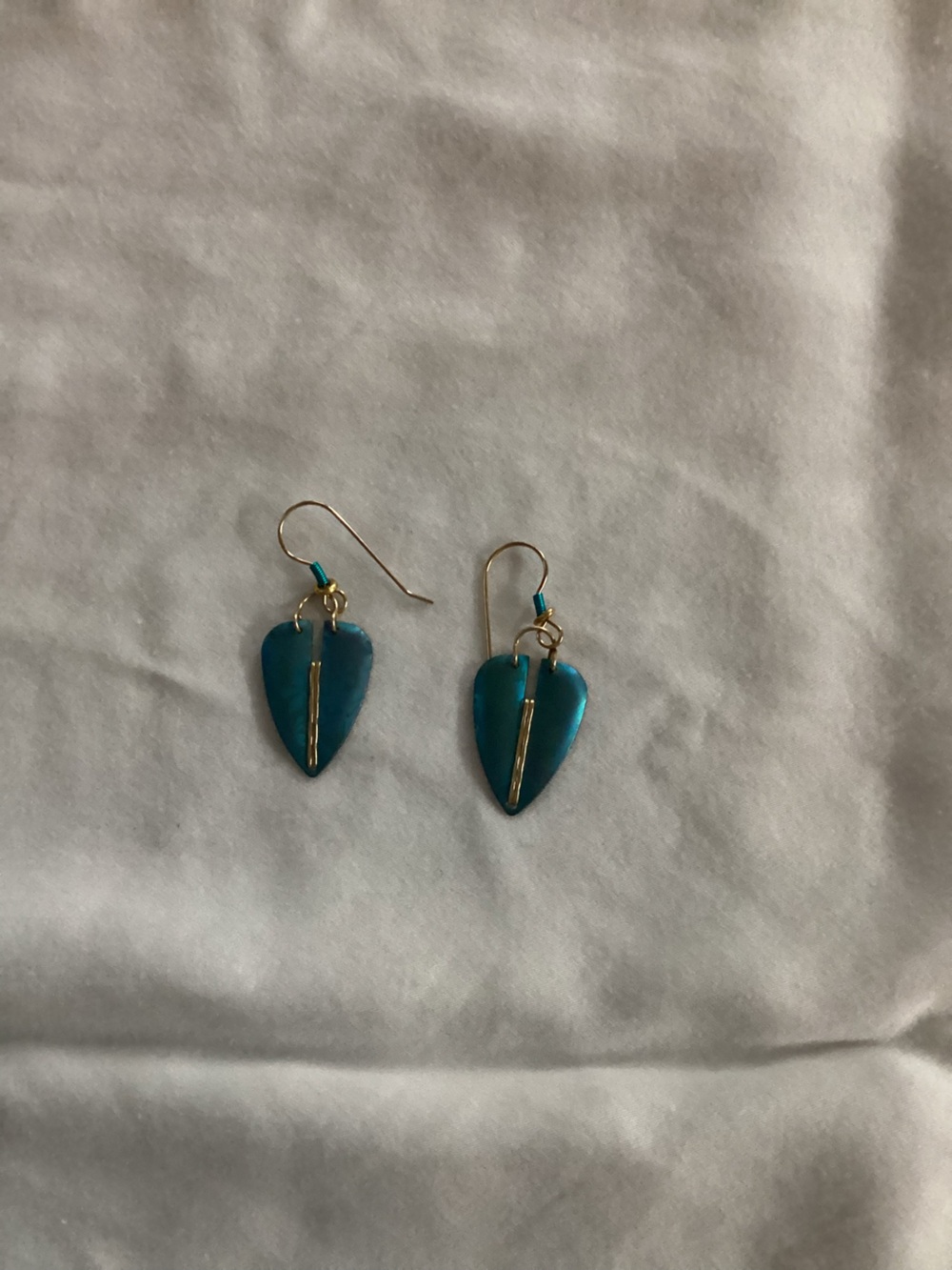 Gold-Accented Teal Drop Earrings - Women Jewelry